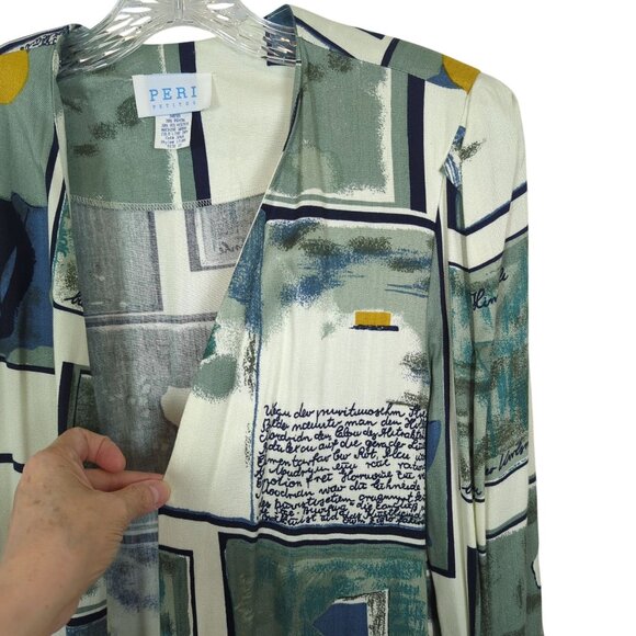 Vintage PERI Petites long sleeve open concept art abstract jacket size 12 petite - Picture 4 of 14